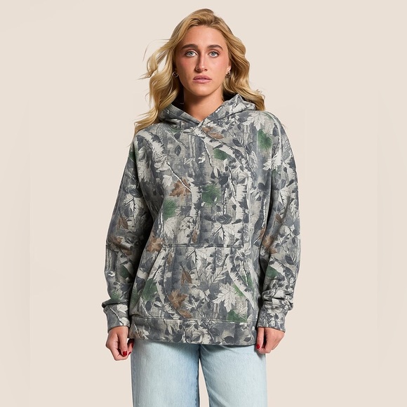 NWT Gilded Intent Oversized Camo Hooded Sweatshirt Camo Size Large - Picture 3 of 5